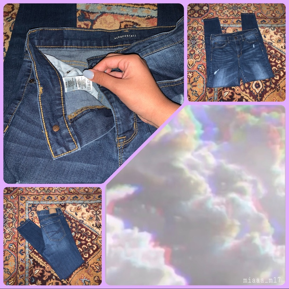 💙Aeropostale distressed blue jeans